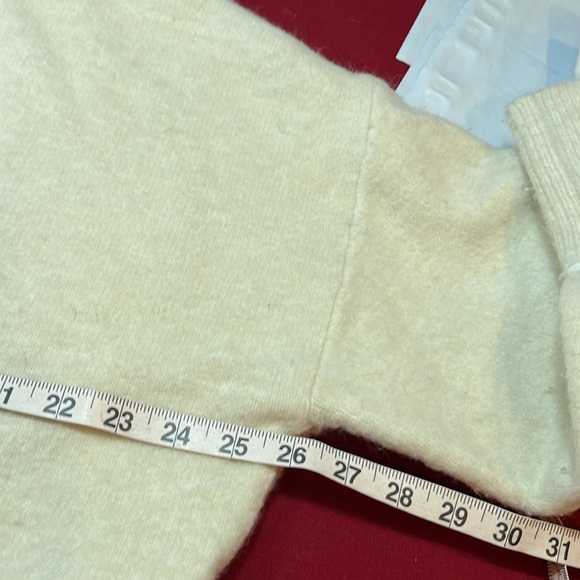 ZARA heavy soft IVORY knit SWEATER PIPING boxy slouchy wool acrylic crew neck Lg - Picture 6 of 15